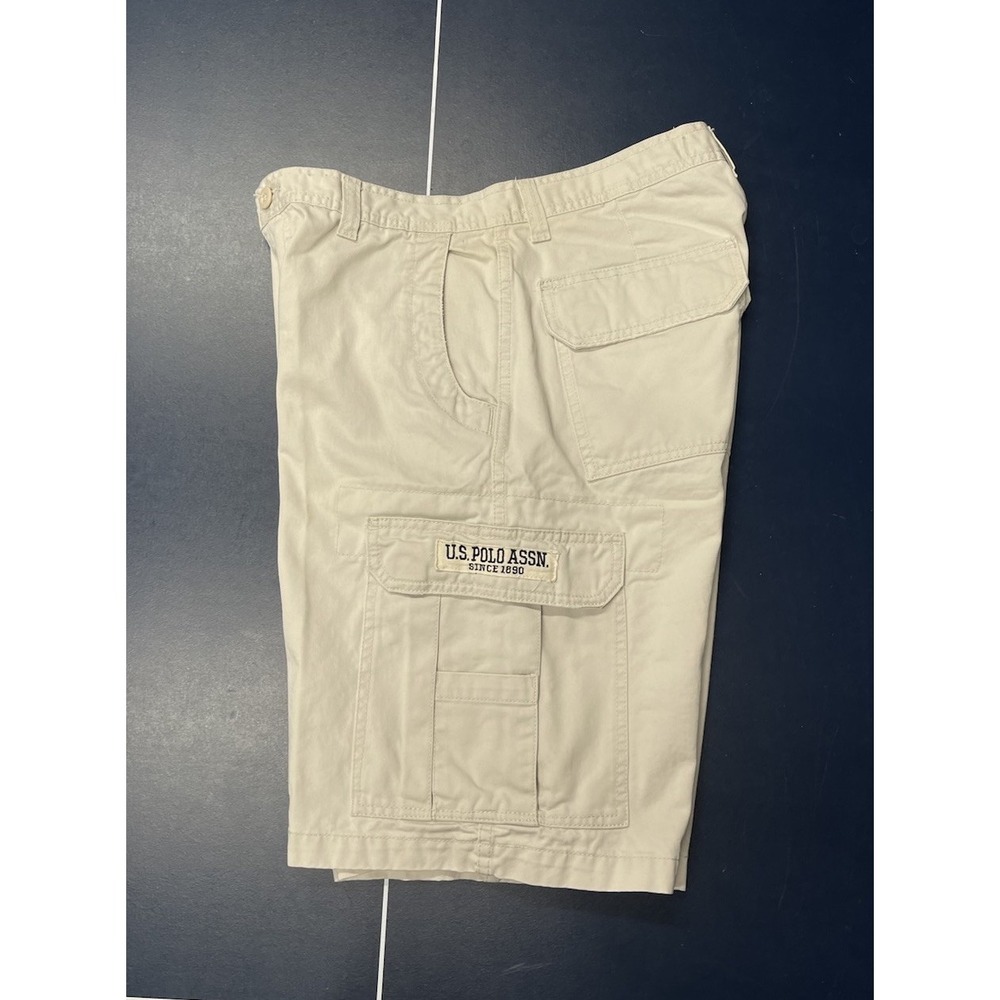 Vintage Y2K Baggy Tan US Polo Assn Cargo Carpenter Shorts Size 30